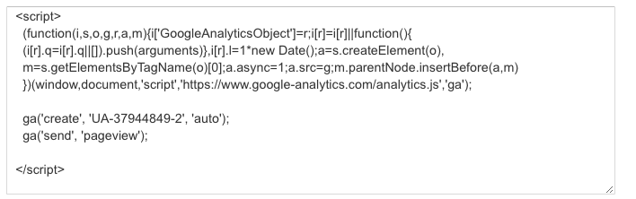 Google Analytics Tracking code