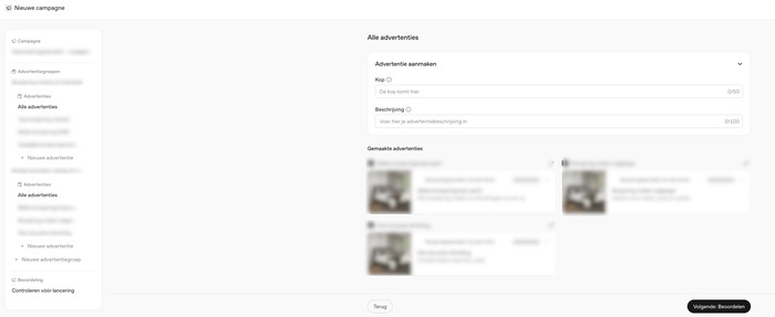 Review van drie advertenties per advertentiegroep vóór publicatie in OpenAI Ads Manager